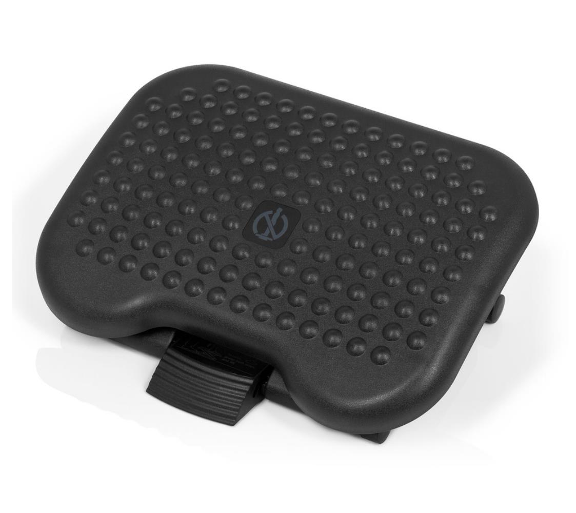 Poggiapiedi Ergonomico StepLively Per Scrivania - Altezza Regolabile, Due Strati Imbottiti, Nero, Grande
