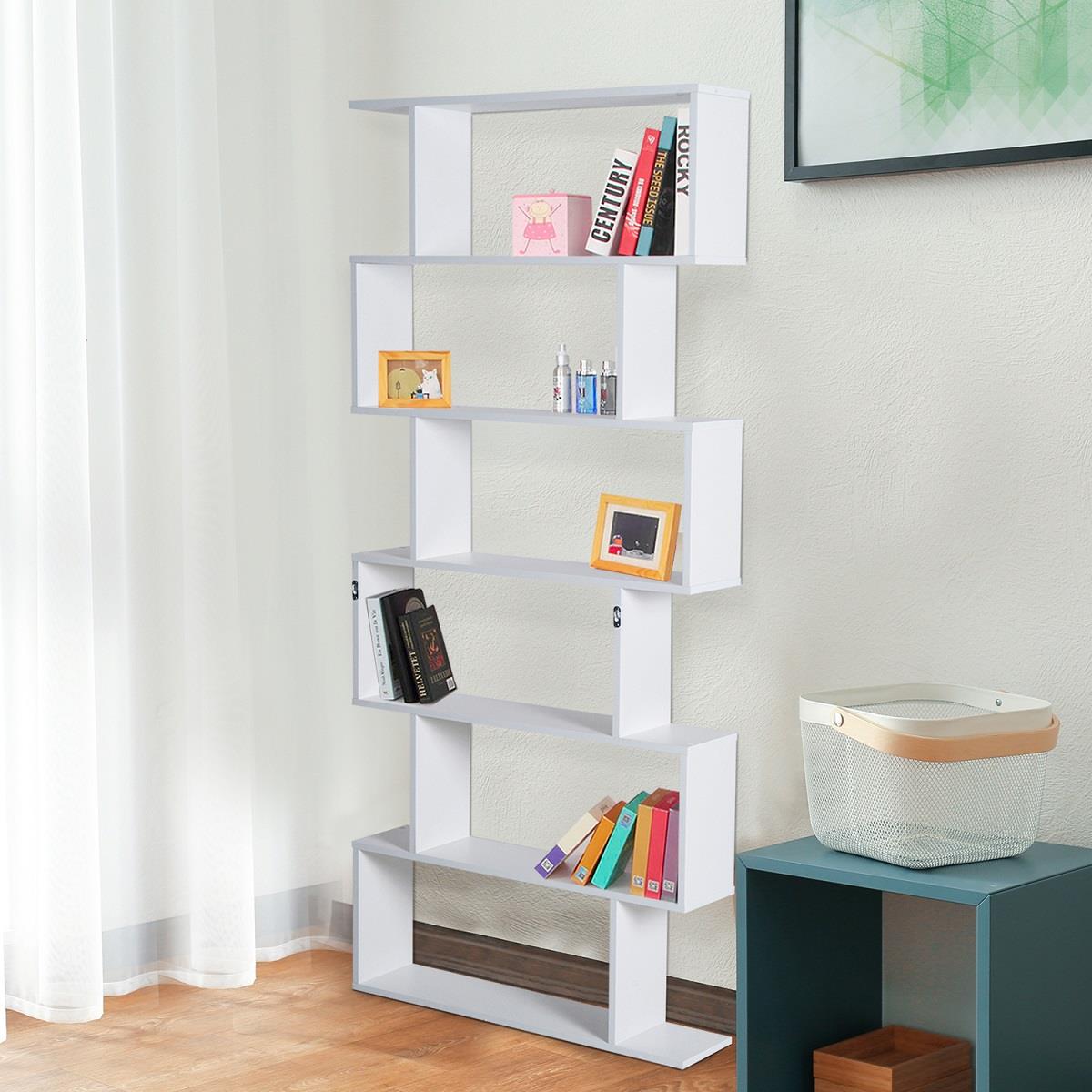 Libreria KEDER, Design Elegante, 80x23x192cm, in Legno Colore Bianco