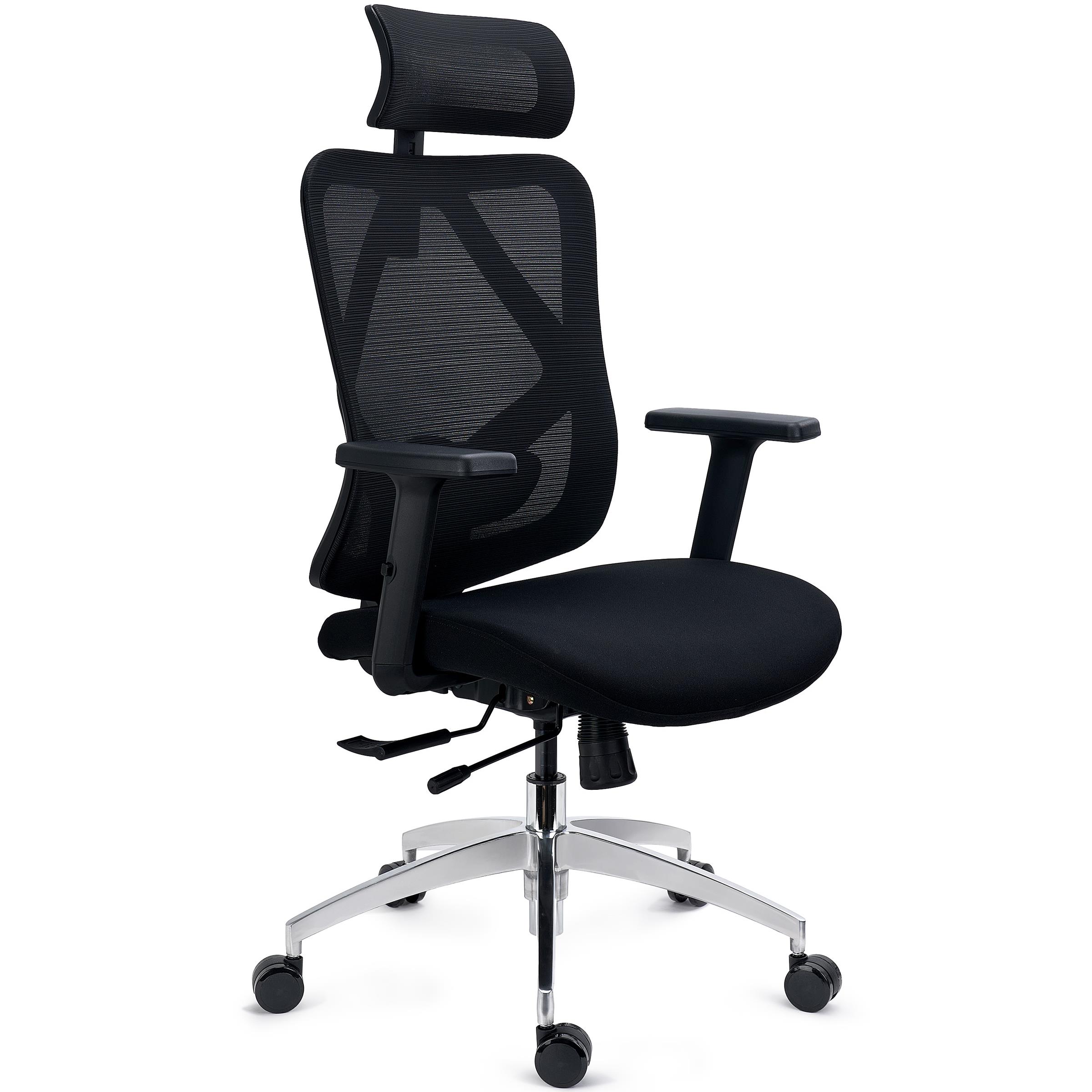 Sedia Ufficio Ergonomica In Rete Con Supporto Lombare 4D, Braccioli Regolabili E Poggiatesta - Carico 136kg, Inclinazione 135°