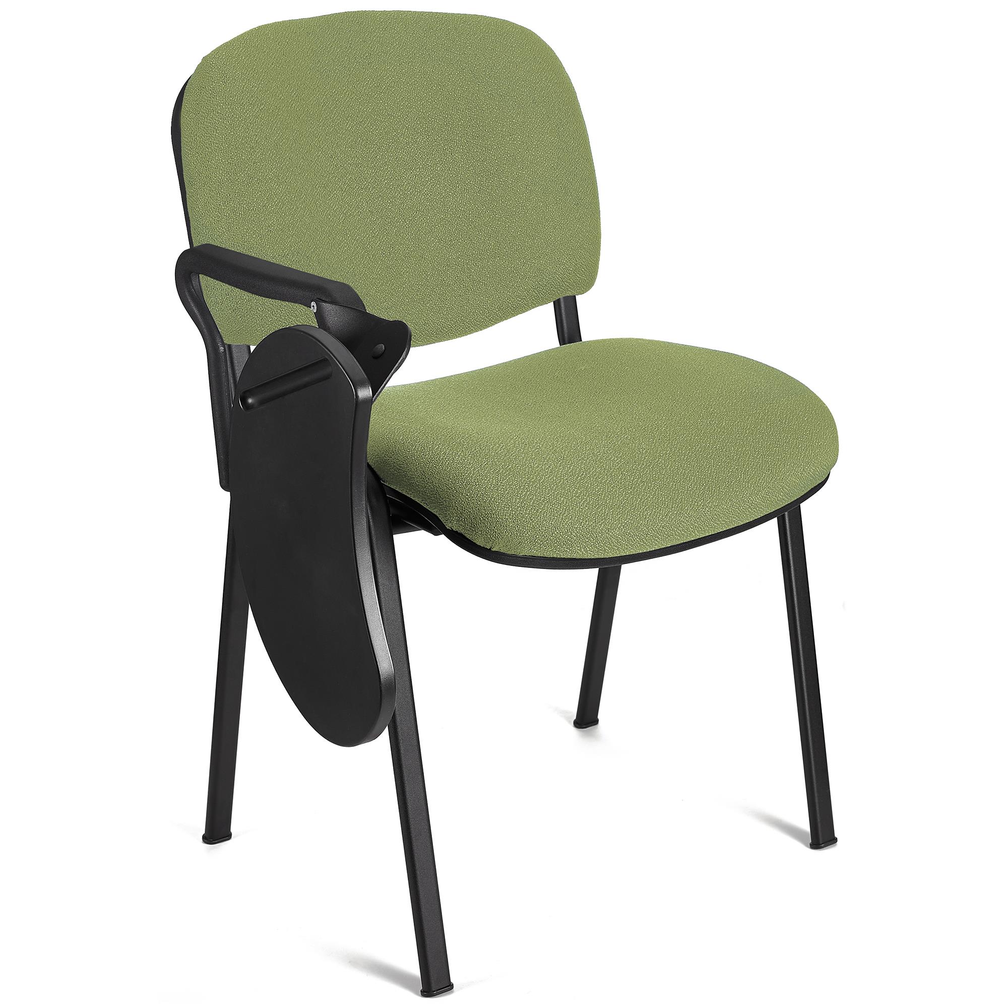 Sedia Conferenze MOBY con SCRITTOIO ribaltabile, Prezzo imbattibile, colore Verde con gambe Nere