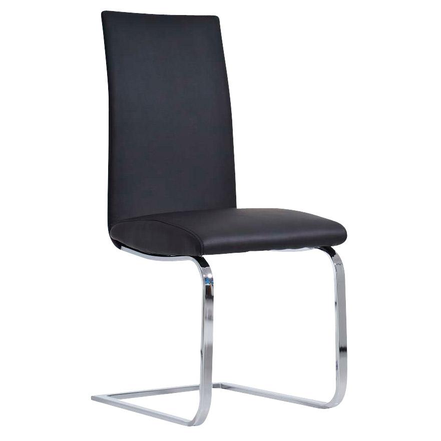 Sedia per Ospiti / Sala Attesa IASO, Design minimalista e Alta qualità, Struttura in metallo, in Pelle colore Nero
