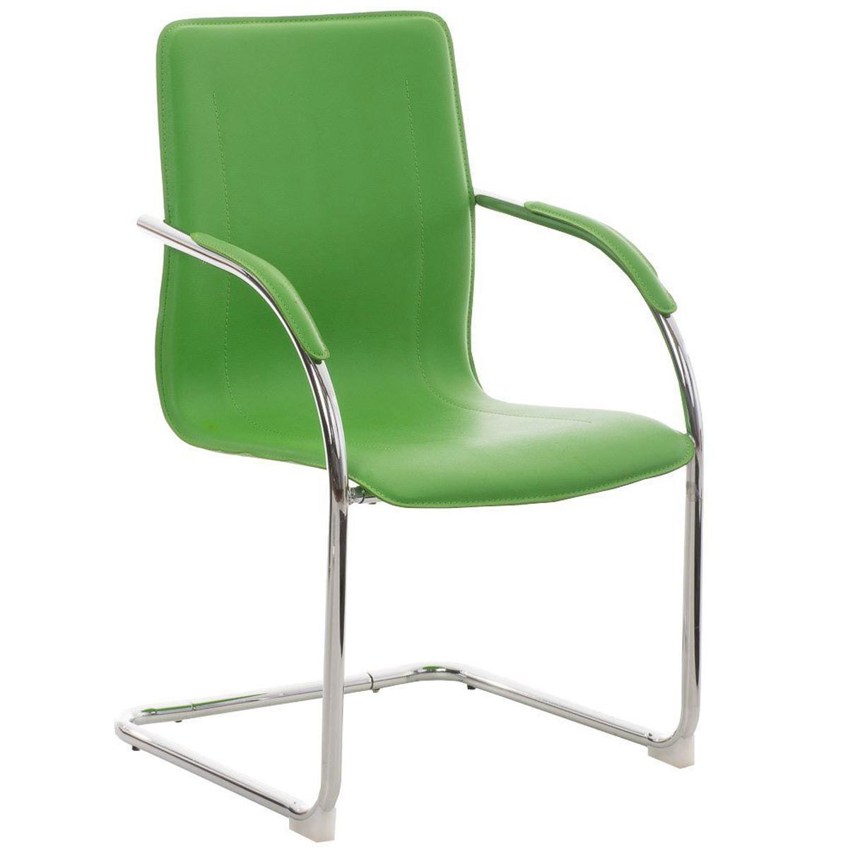 Sedia da Attesa o Riunioni FLAP, Struttura in metallo, Design elegante e moderno in Pelle, colore Verde