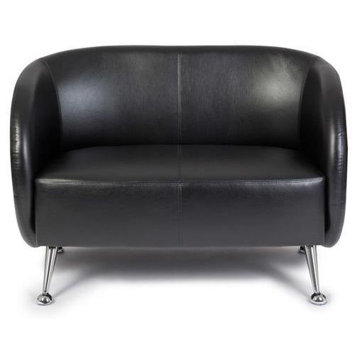 Divano PASCAL a 2 posti, design rétro, in pelle nera - Divano PASCAL ... Divano PASCAL a 2 posti, design rétro, in pelle nera - Divano PASCAL ...