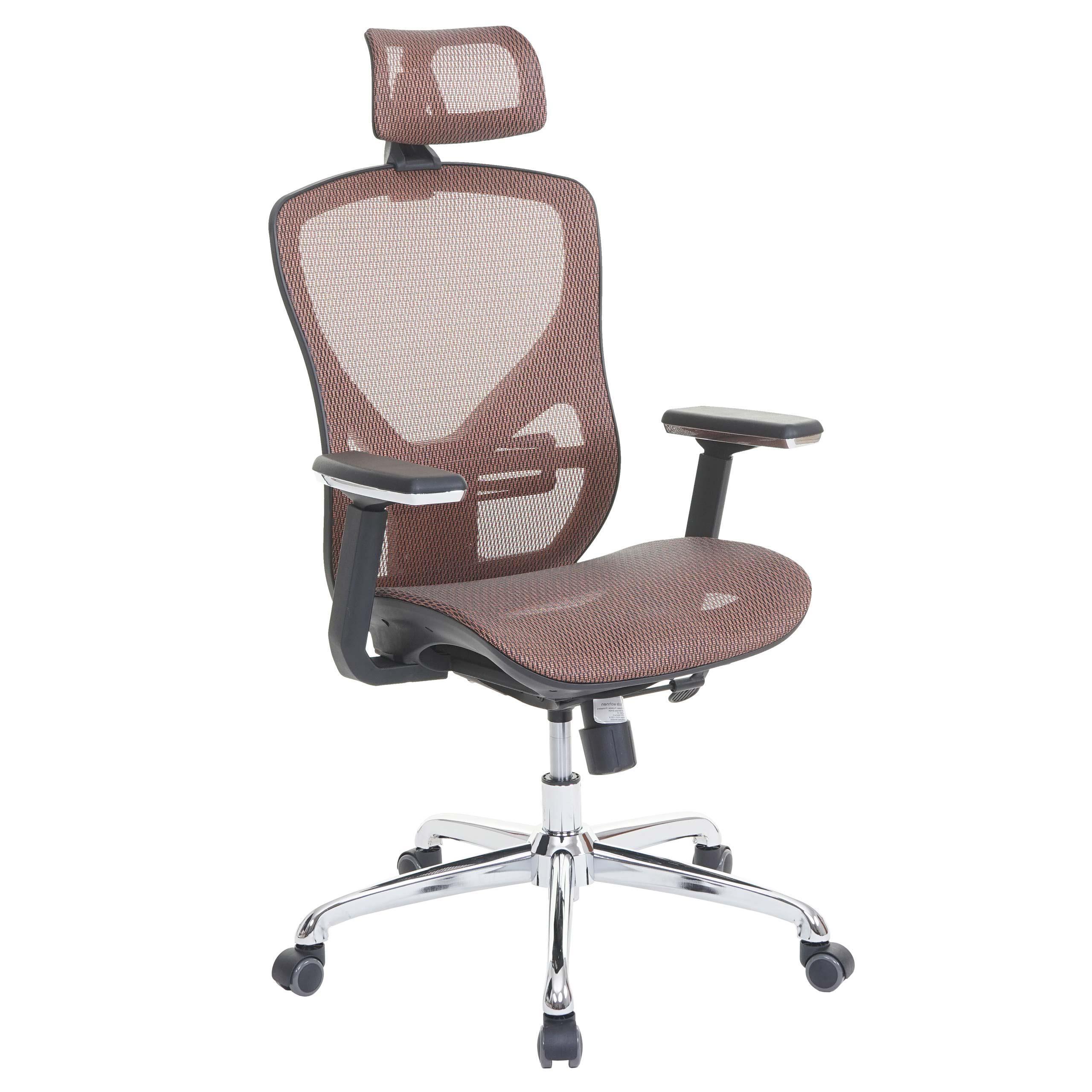 Sedia ergonomica LAMBI, Completamente Regolabile, Supporto Lombare, in color Arancione scuro