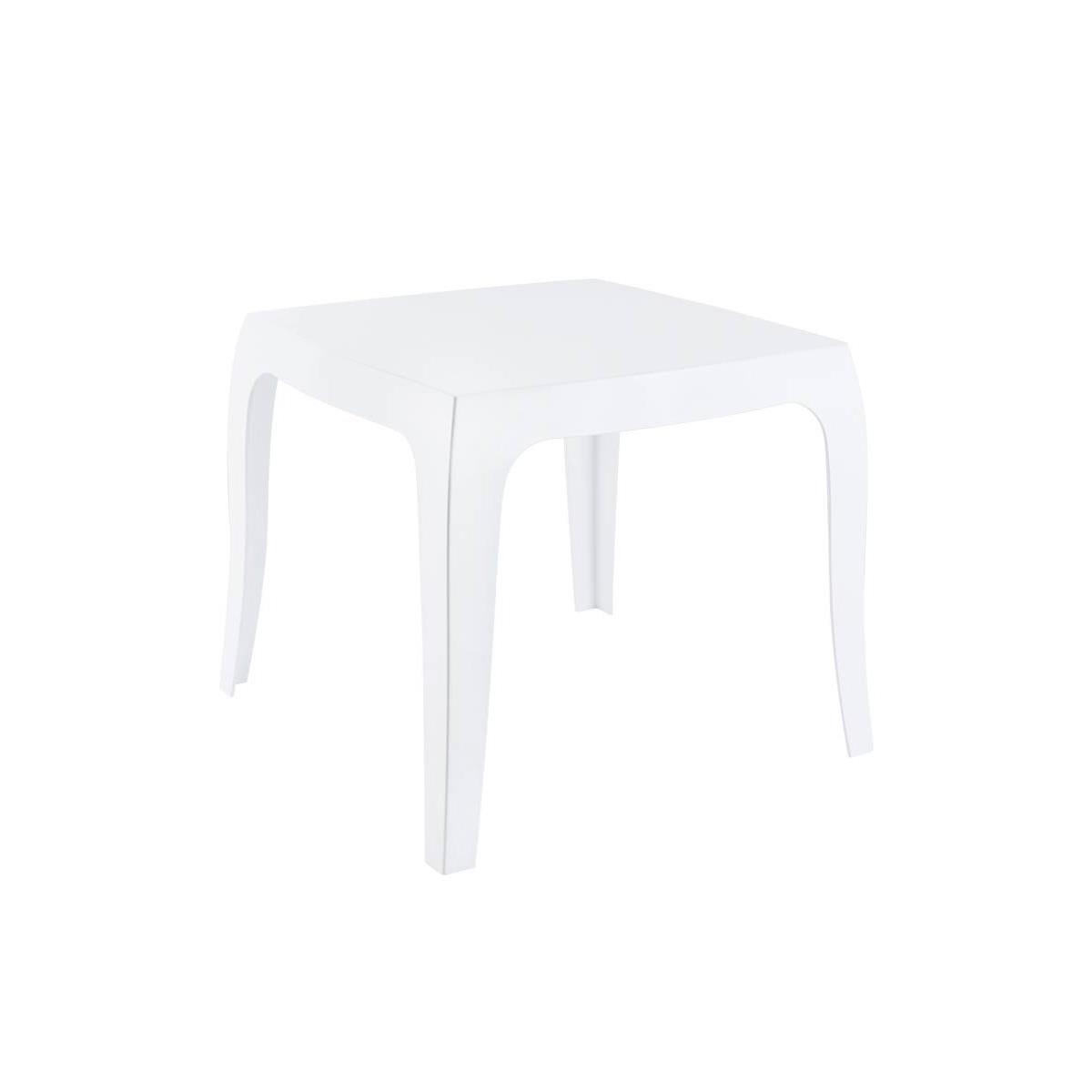 Tavolino D'appoggio SOPHIE, 50x50cm, Impilabile, Polipropilene Bianco