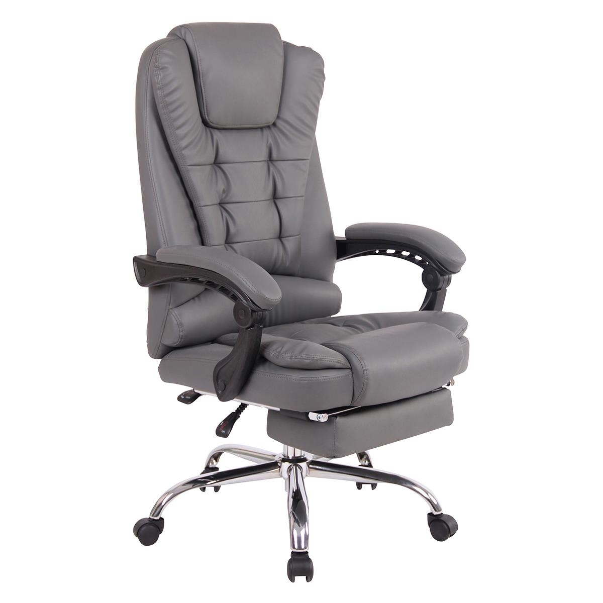 Sedia Ufficio In Pelle PU Grande E Alta – Ergonomica Con Poggiapiedi Retrattile E Supporto Lombare – Portata 180kg – Nero - 2