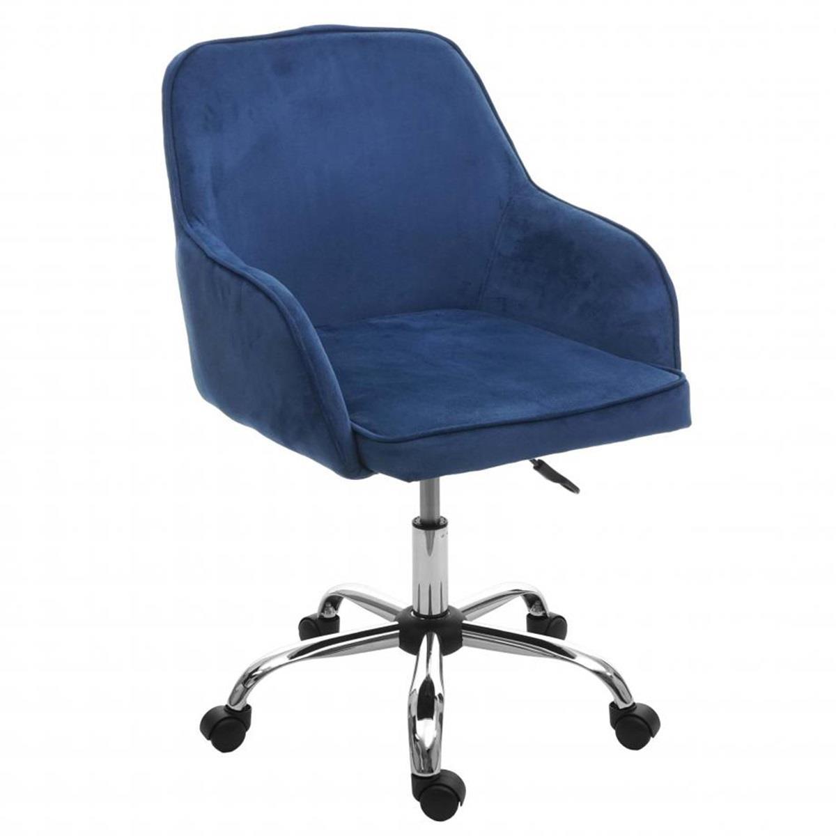 Sedia da ufficio LINDA, Design Retrò, in Tessuto colore Blu ...