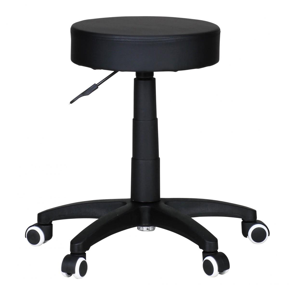 Sgabello Girevole Da Lavoro Topsit IND03 In PU | Sedia Con Supporto Regolabile, Base Stabile Con Ruote A Doppio Freno, Certificato GS