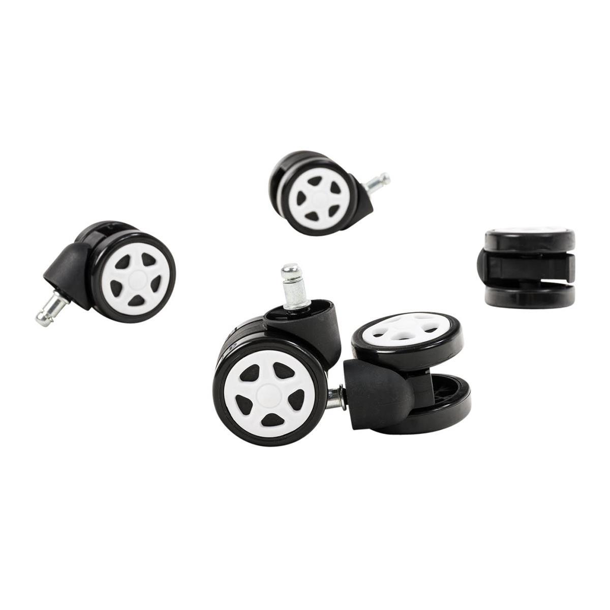 NON UTILIZZATO] Set 5x ruote per sedie poltrone girevoli 50mm HHG-332