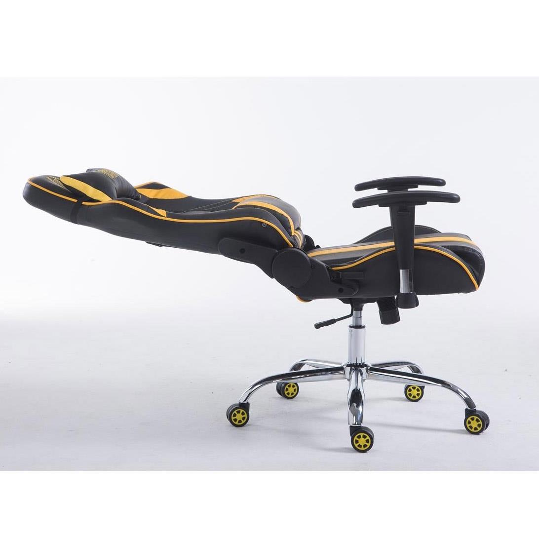 Poltrona Gaming In Ecopelle Rosso Racing – Schienale Reclinabile E Cuscino Lombare Con Massaggio