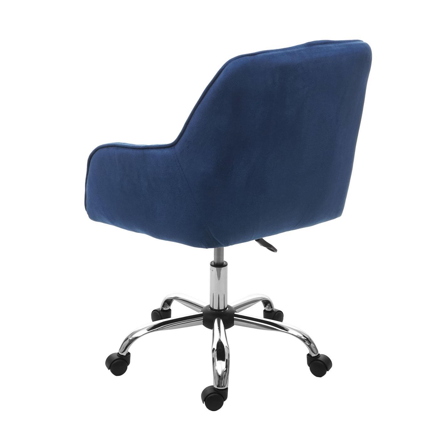 Sedia da ufficio LINDA, Design Retrò, in Tessuto colore Blu ...