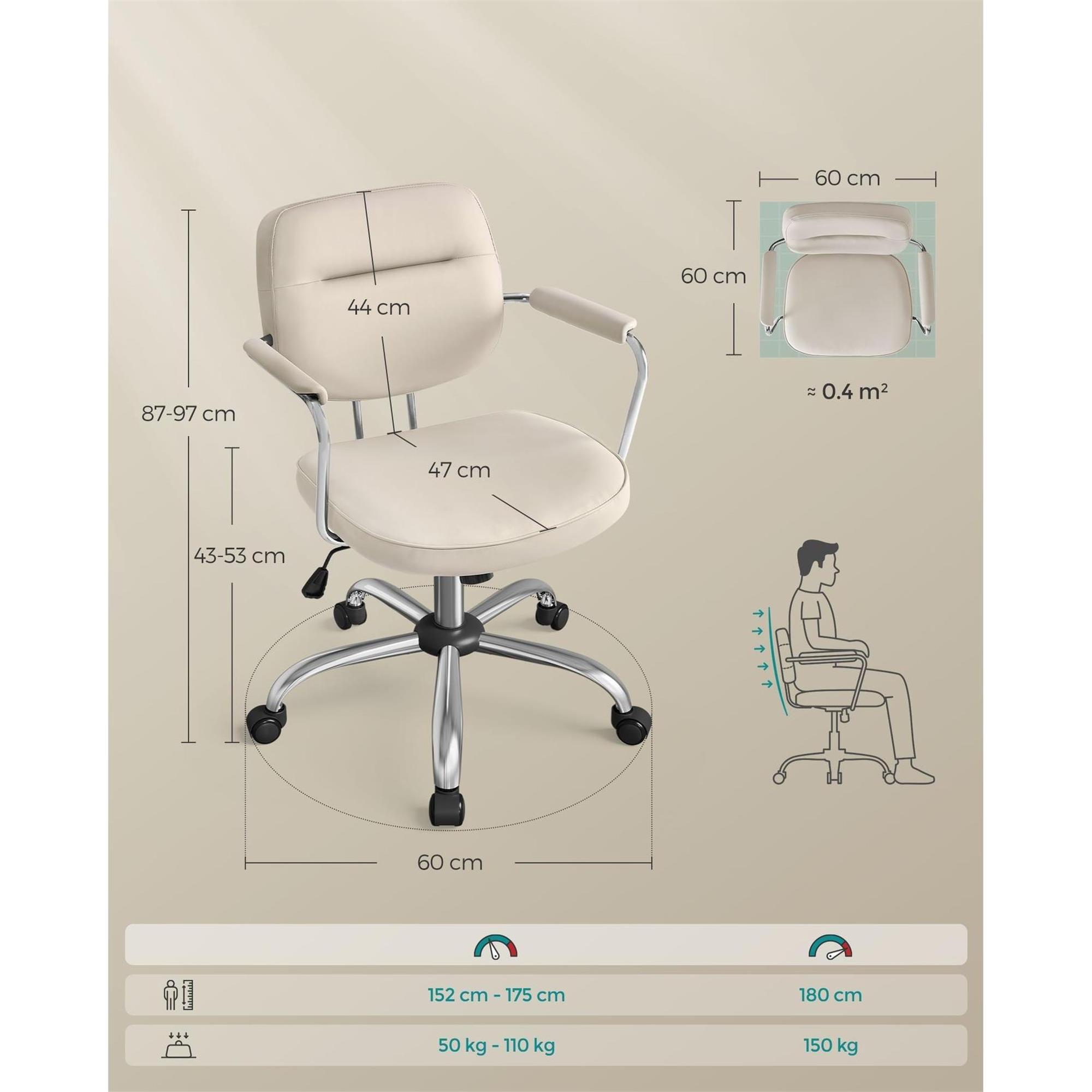 Sedia da ufficio REIMS in tessuto crema | Leroy Merlin