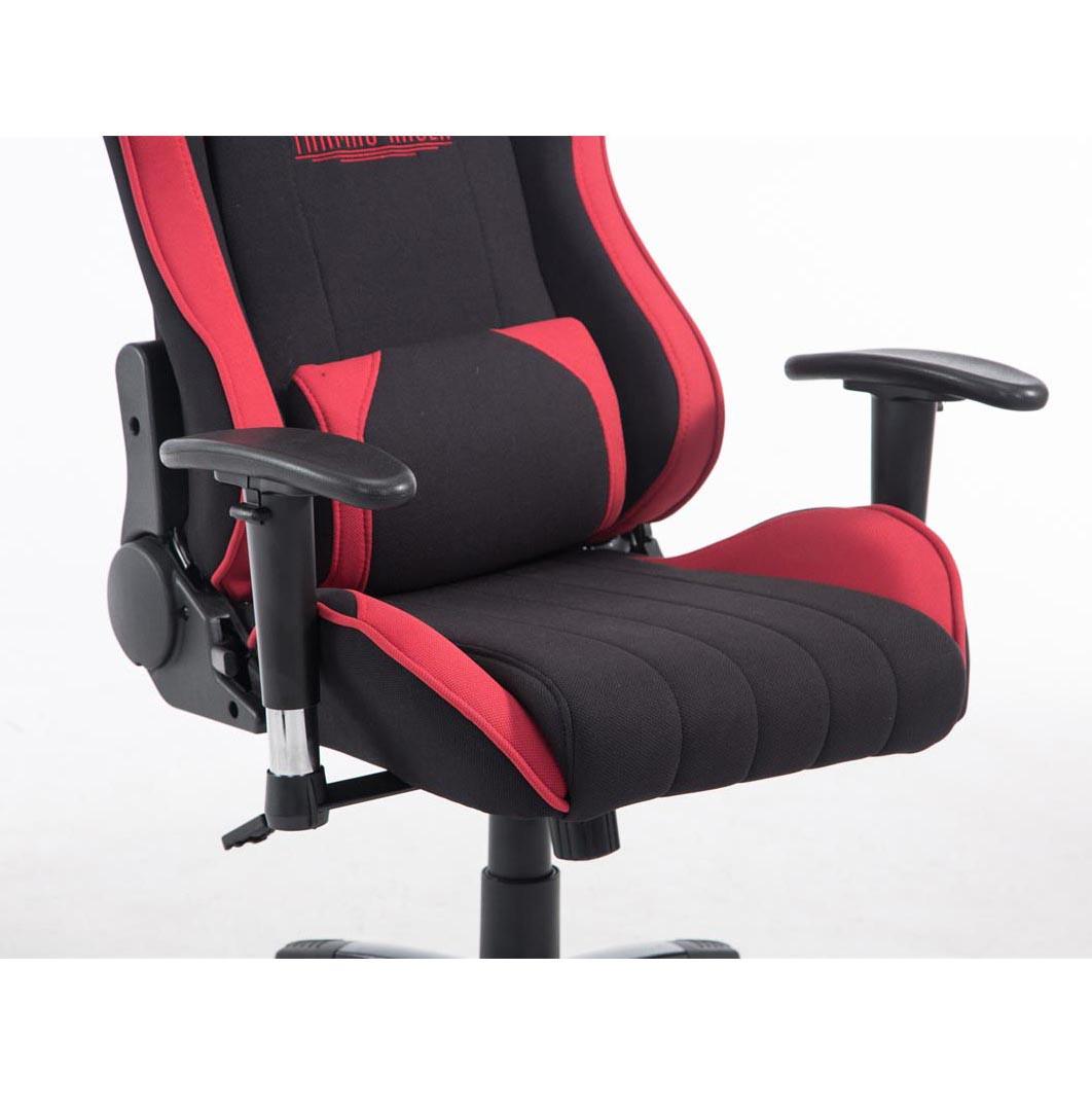 Sedia Gaming LAUDA, Cuscino Lombare e Cervicale, in Pelle Nero/Rosso