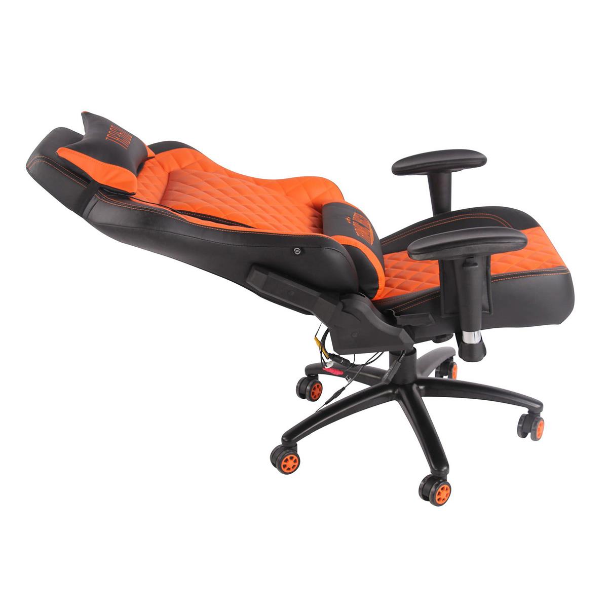 Poltrona Gaming Maxim Massage Design Esclusivo Pelle Arancione