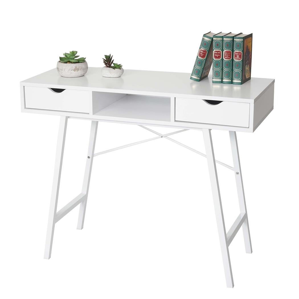 Scrivania NILSA, Design nordico, 100x40x80 cm, Legno Bianco