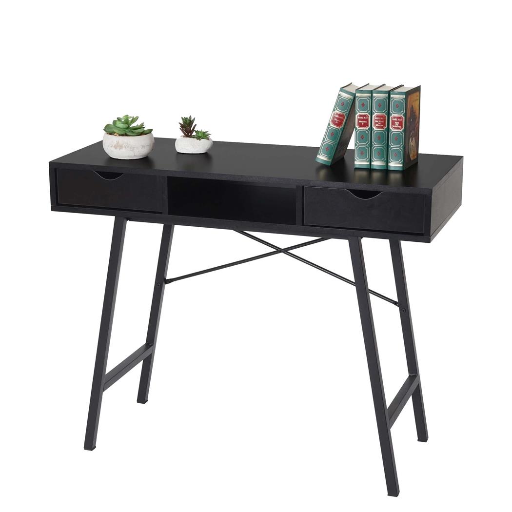 Scrivania NILSA, Design nordico, 100x40x80 cm, Legno Nero