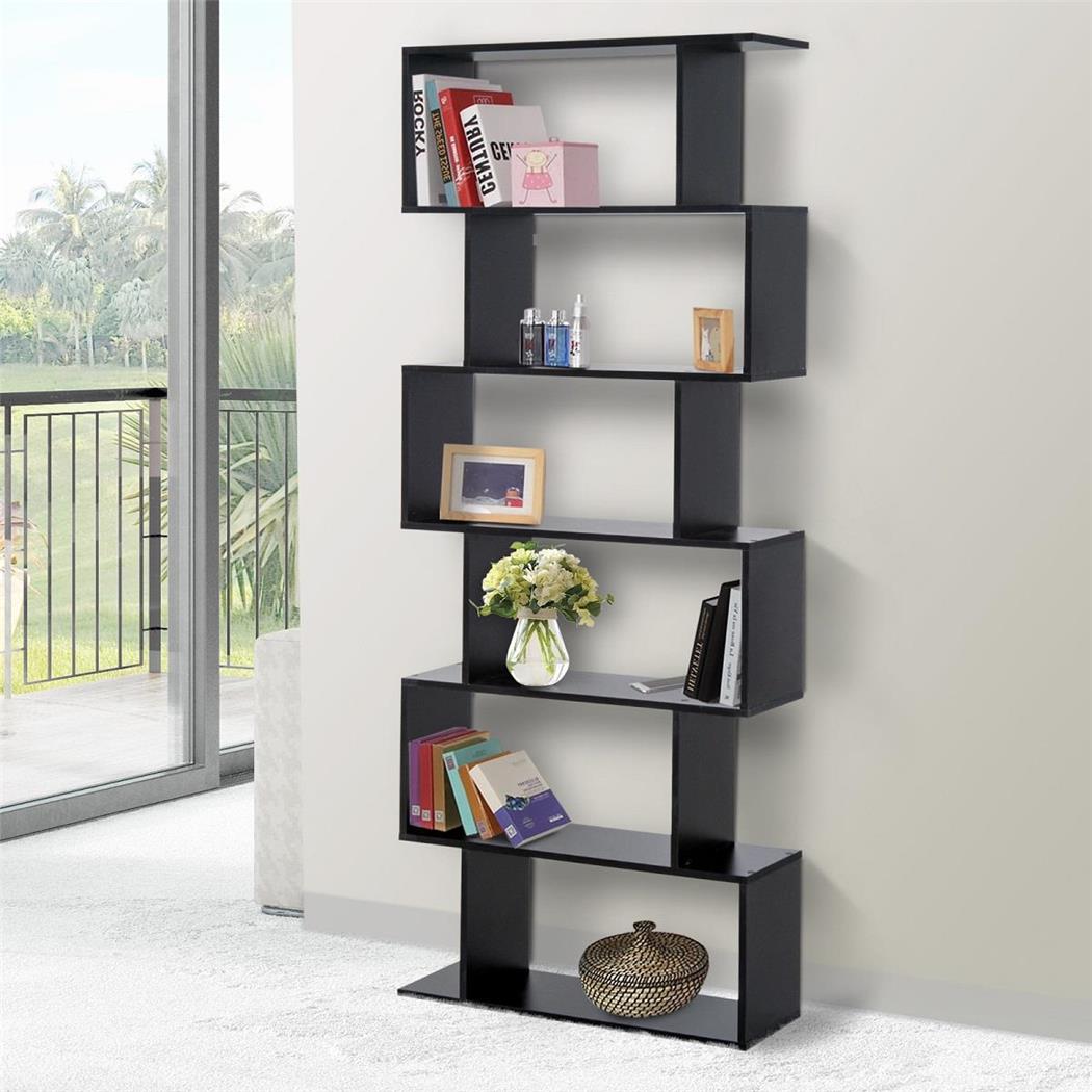 Libreria KEDER, Design Elegante, 80x23x192cm, in Legno Colore Nero