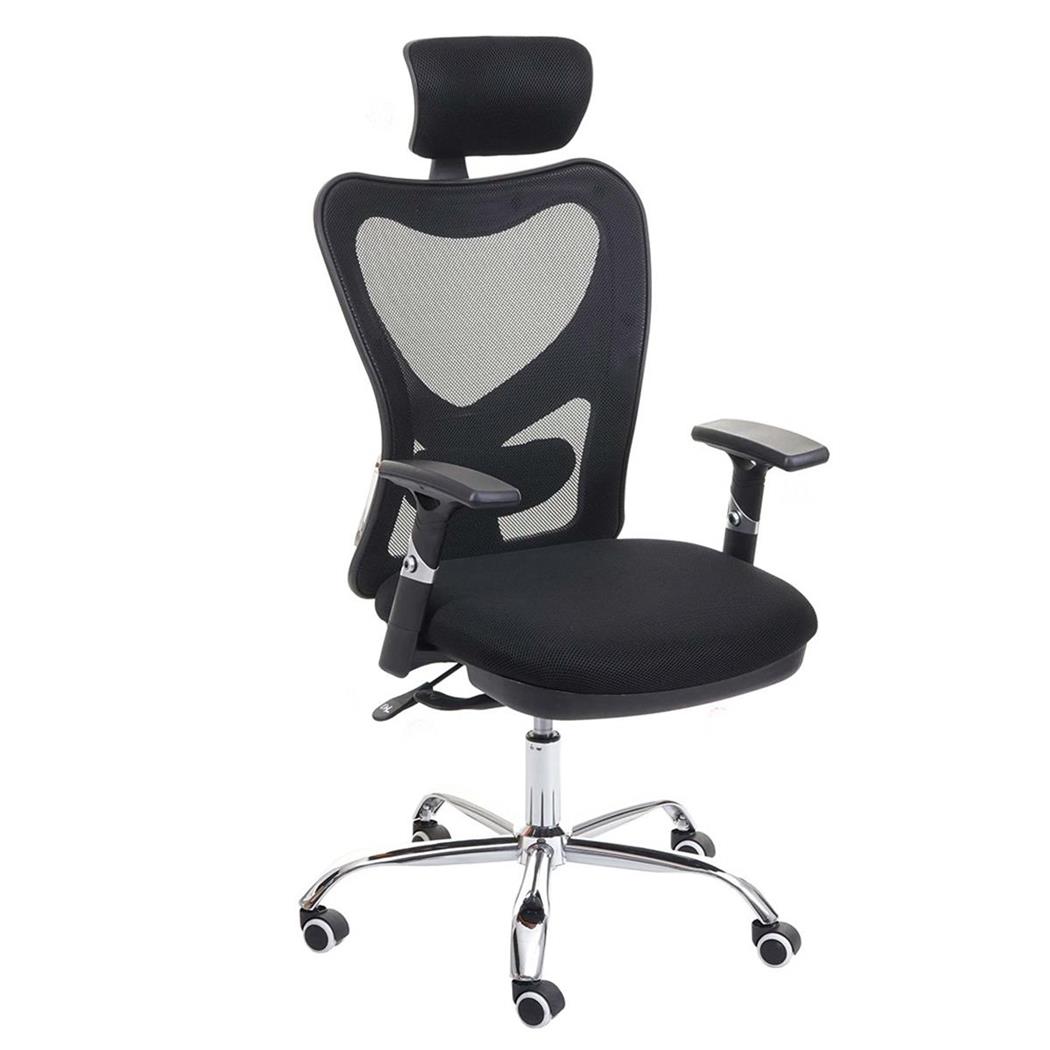 DEMO# Sedia Ergonomica LUCIA, Completamente Regolabile, Tessuto Nero