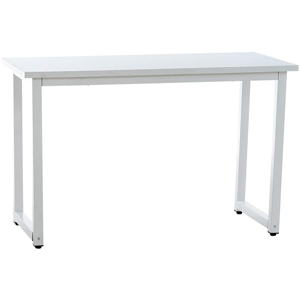 Tavolo per PC LEDA, 120x60x75cm, Telaio in Metallo, Piano in Legno Bianco