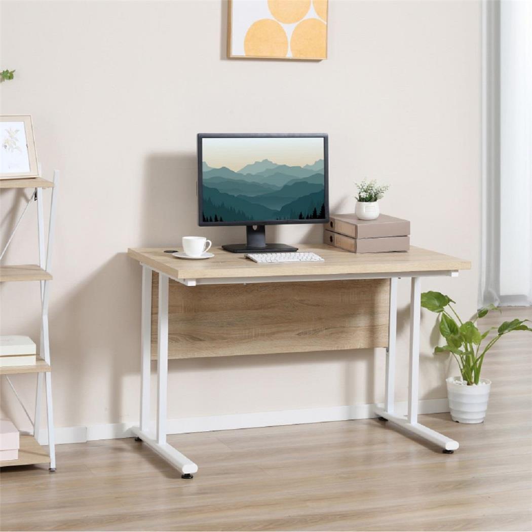 Scrivania per computer MARTIS, 120x60x75cm, Metallo e Legno colore Rovere