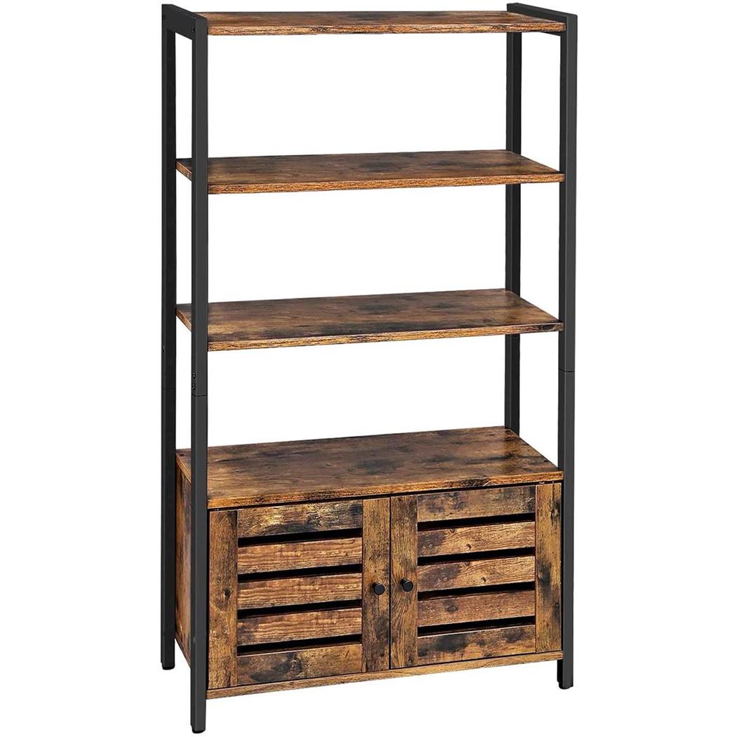 Libreria MAETI, Stile Vintage, 70x30x121 cm, In Ferro e Legno color Faggio