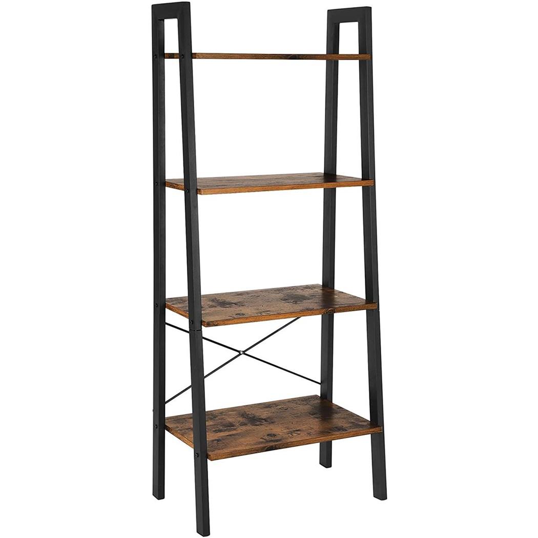 Libreria MENDY, Stile Industriale, 56x34x137,5 cm, In Ferro e Legno color Faggio