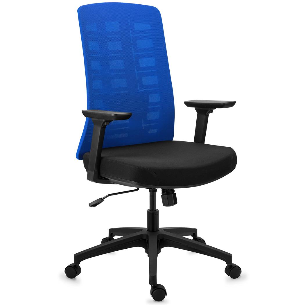 DEMO# Sedia da Ufficio MAJESTIC, Design Esclusivo, Alta Gamma, Ergonomica, in Blu