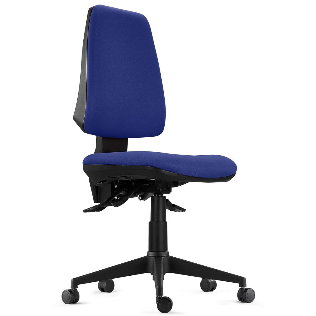 Sedia Ergonomica INDIANA BASE, Schienale Regolabile, Tessuto Ignifugo, Blu Scuro