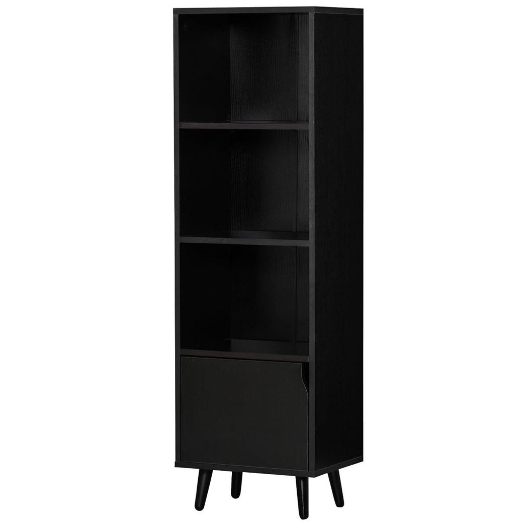 Libreria KONY, Stile Scandinavo, Elegante e Versatile, 40x30x129,5 cm, Legno Nero