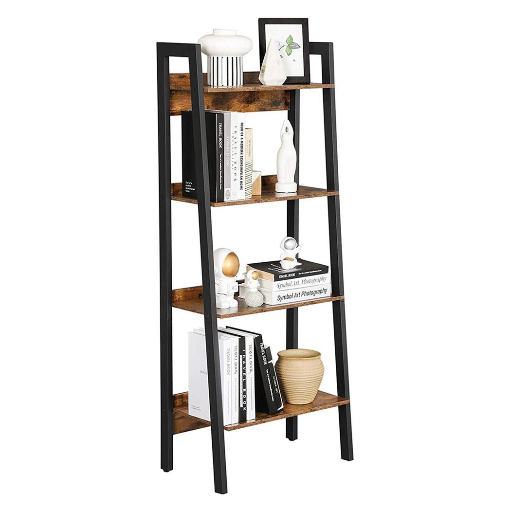 Libreria KAYA, Stile Industriale, 56x34x137,5 cm, In Ferro e Legno color Faggio