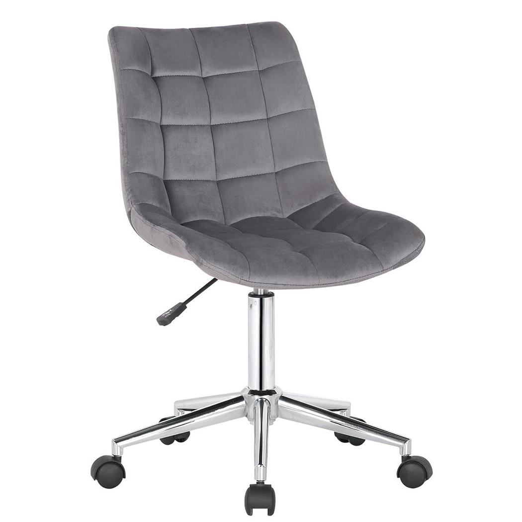 Sedia Per Ufficio SAMMY, Confortevole e Di Design, Base in Metallo, Velluto, Grigio