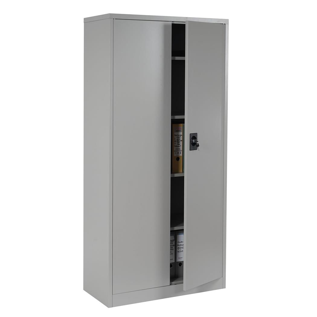 Armadio Metallico WILL, 185x85x40cm, Vari Ripiani, in Acciaio, colore Grigio