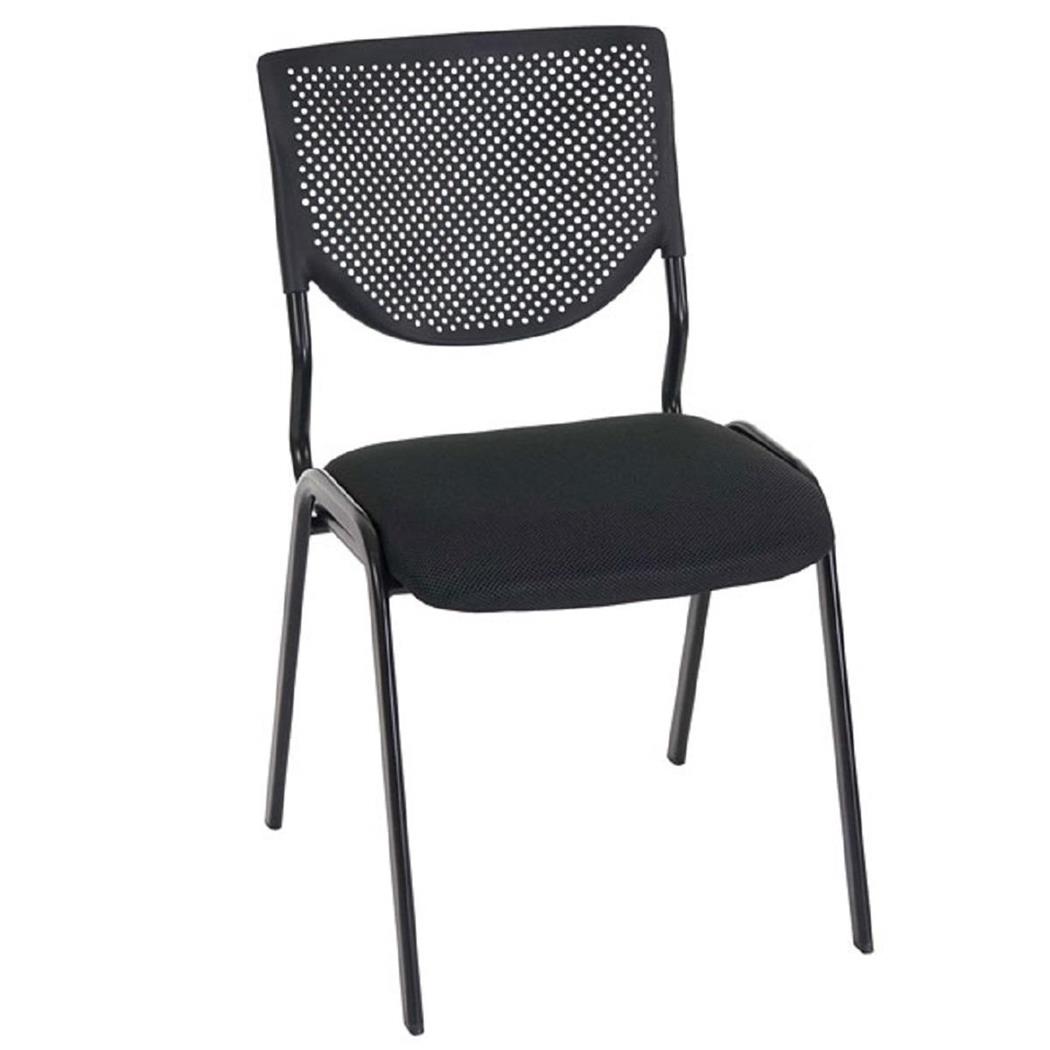 Sedia per Conferenze/Riunioni NAPOLI, Comoda e Versatile, Struttura in metallo, Nero e gambe Nere