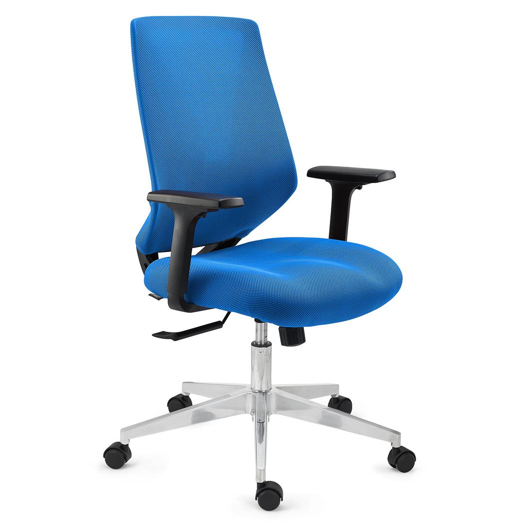 Sedia Operativa NOLAN, Certificata, Design Ergonomico, Elegante, Rete e Tessuto Blu