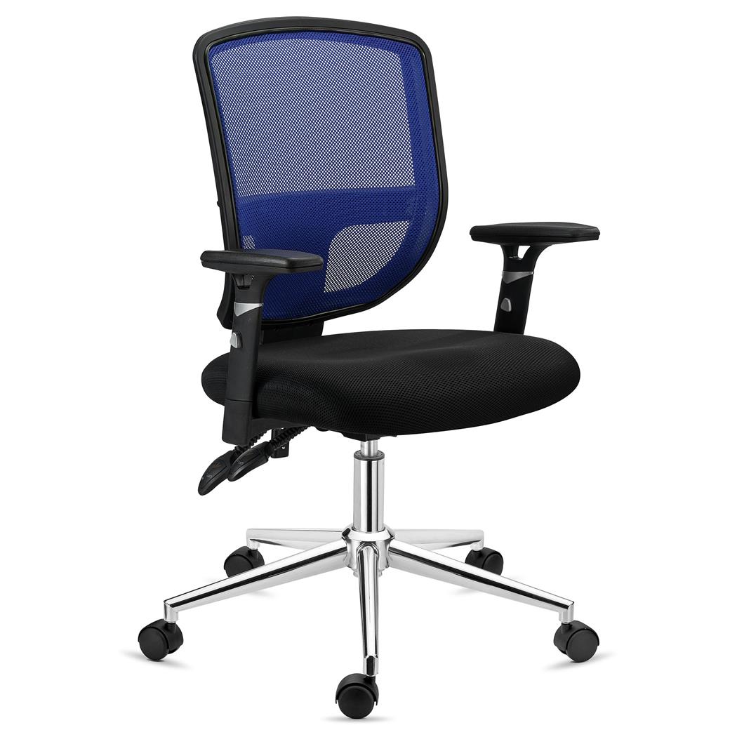 DEMO# Sedia da Ufficio DINAMIC, Uso 8 Ore, Schienale Regolabile, Comoda e Robusta, in Blu