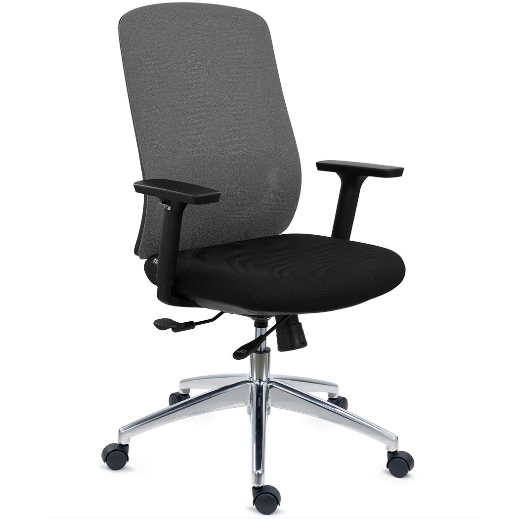 Sedia Per Ufficio ASTRA, Design Elegante, Ottima Ergonomia, in Tessuto Grigio