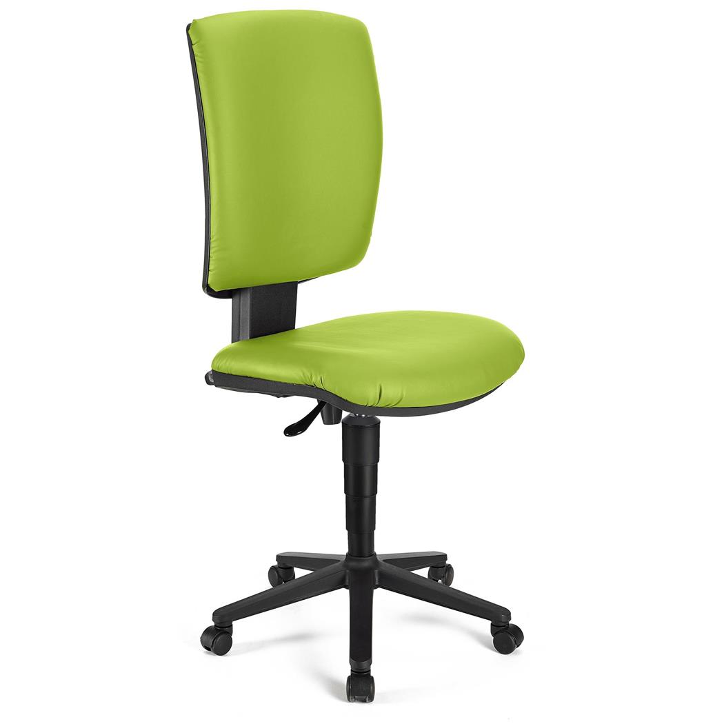 DEMO# Sedia da Ufficio ATLAS SENZA BRACCIOLI PELLE, Schienale Regolabile, Imbottita, in Verde