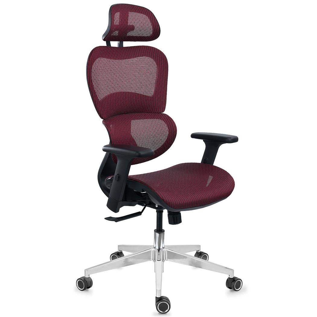 Sedia Ergonomica VICTORY, Certificata, Massimo Comfort, in Rete, Bordeaux