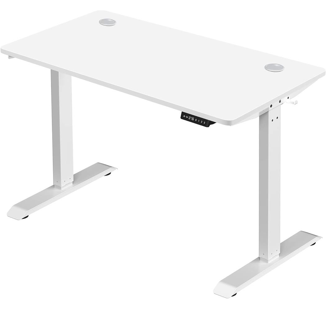 Scrivania ANUKI, 140x70cm, Moderna e Versatile, Struttura in Metallo, Regolabile in Altezza, Bianco