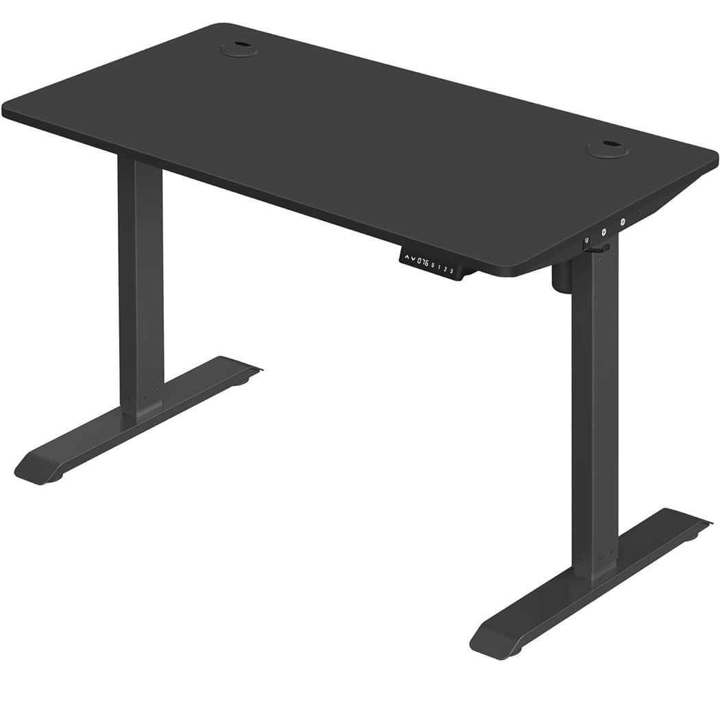 Scrivania ANUKI, 140x70cm, Moderna e Versatile, Struttura in Metallo, Regolabile in Altezza, Nero
