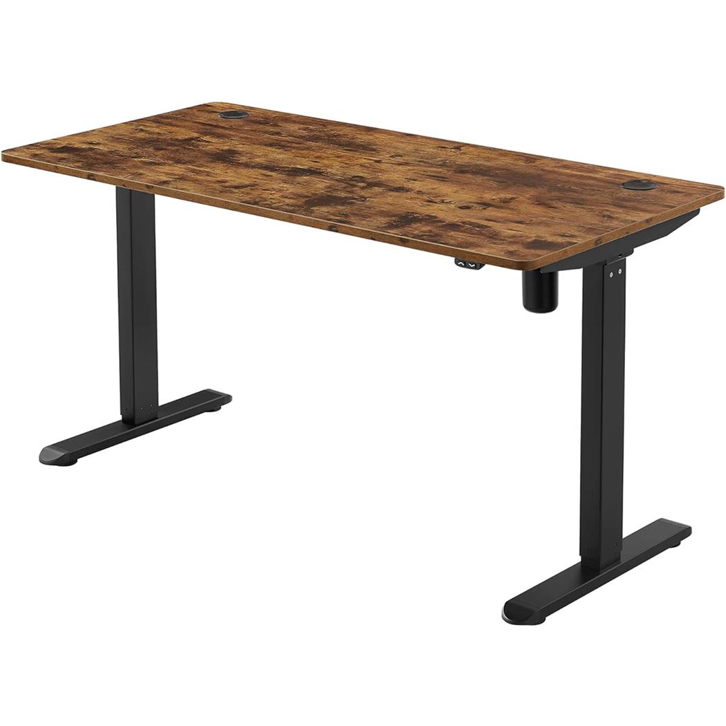 Scrivania per PC MONTBLANC, 140x60cm, Regolabile in Altezza Elettronicamente, Noce