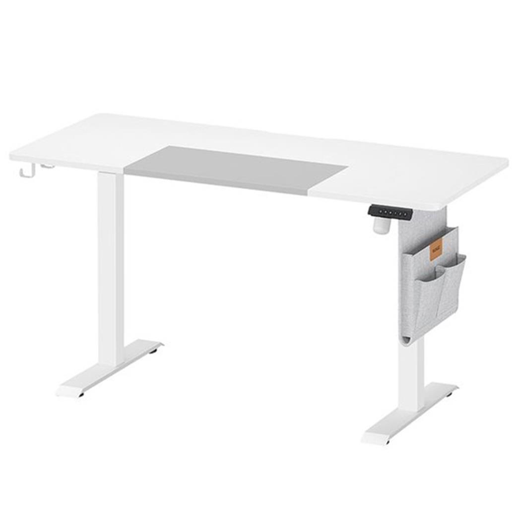 Scrivania SOLOMON, 140x60cm, Regolabile in Altezza, Raffinata, Bianco