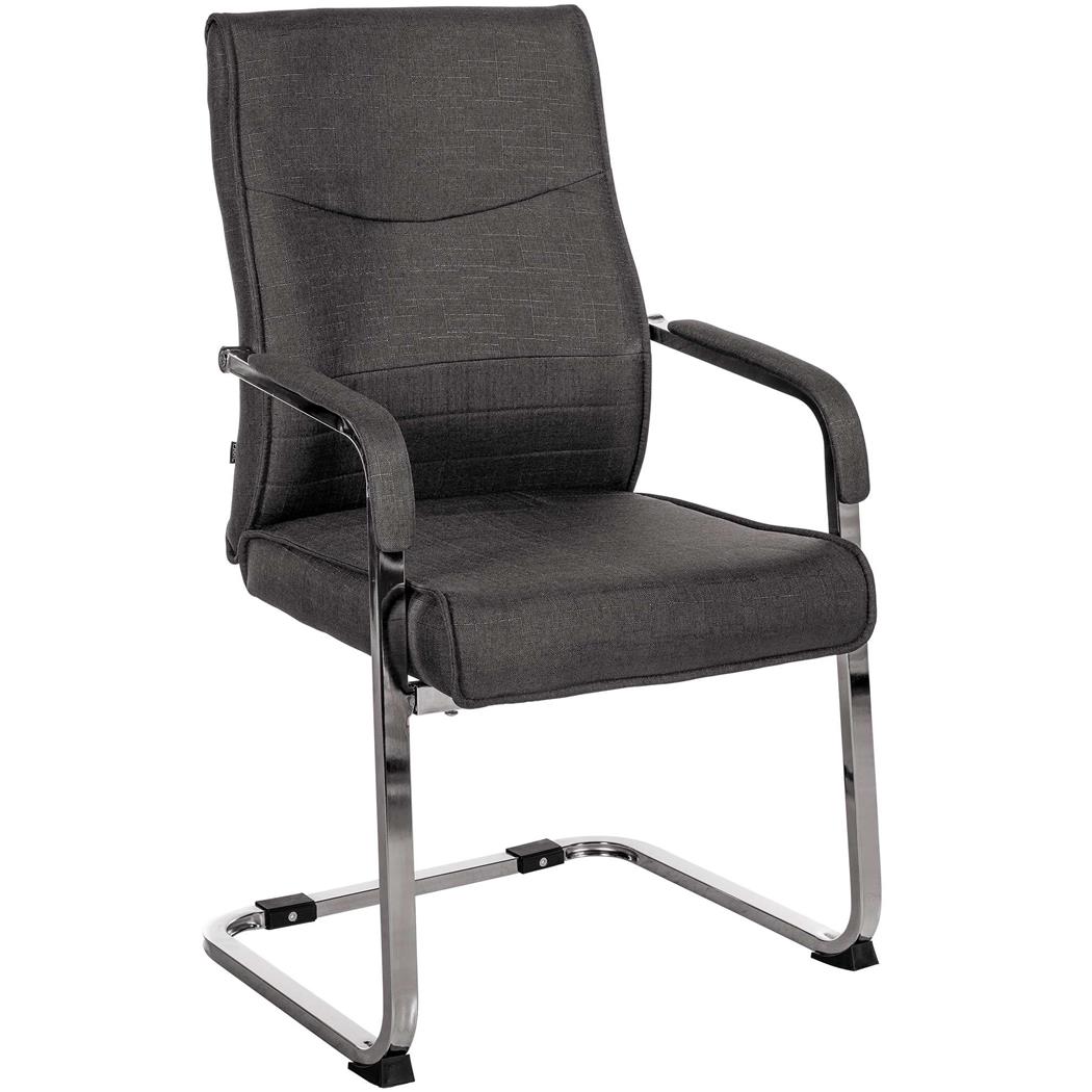 Poltroncina per ospiti BENTON, Comoda Imbottitura, in Tessuto color Nero