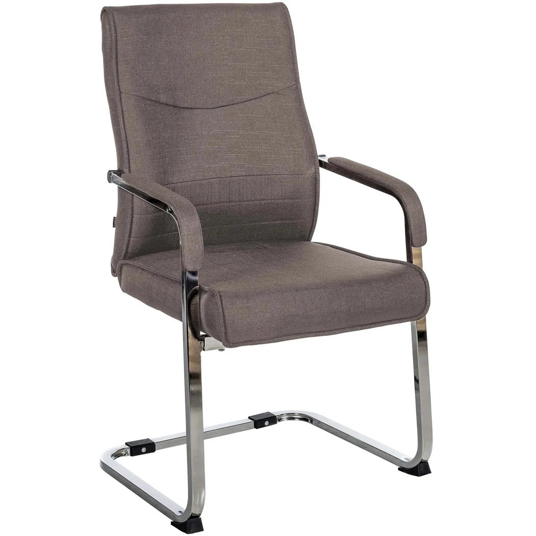 Poltroncina per ospiti BENTON, Comoda Imbottitura, in Tessuto color Grigio Scuro