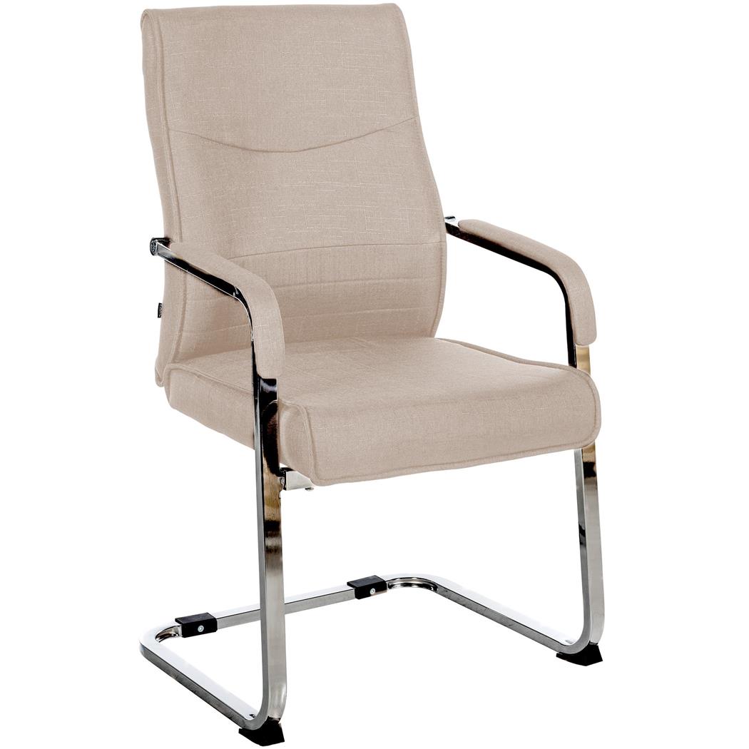 Poltroncina per ospiti BENTON, Comoda Imbottitura, in Tessuto color Marrone Chiaro
