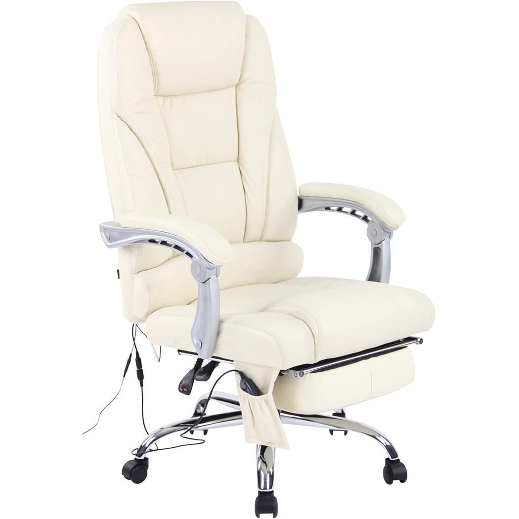 Poltrona da ufficio COMODITY MASSAGE, Massaggiante, in Vera Pelle, Beige