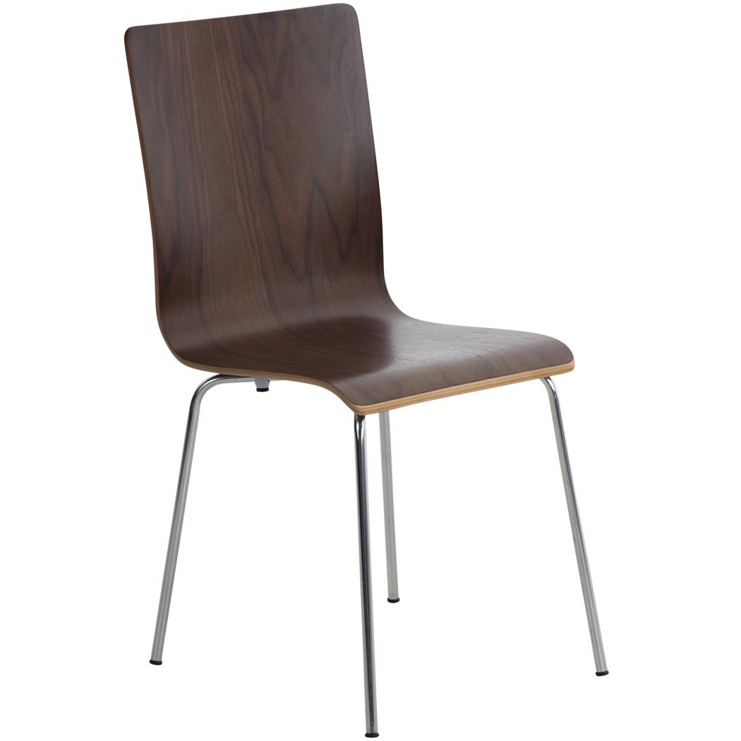 Sedia da Attesa PERRY, In Legno con Gambe in Metallo, colore Noce