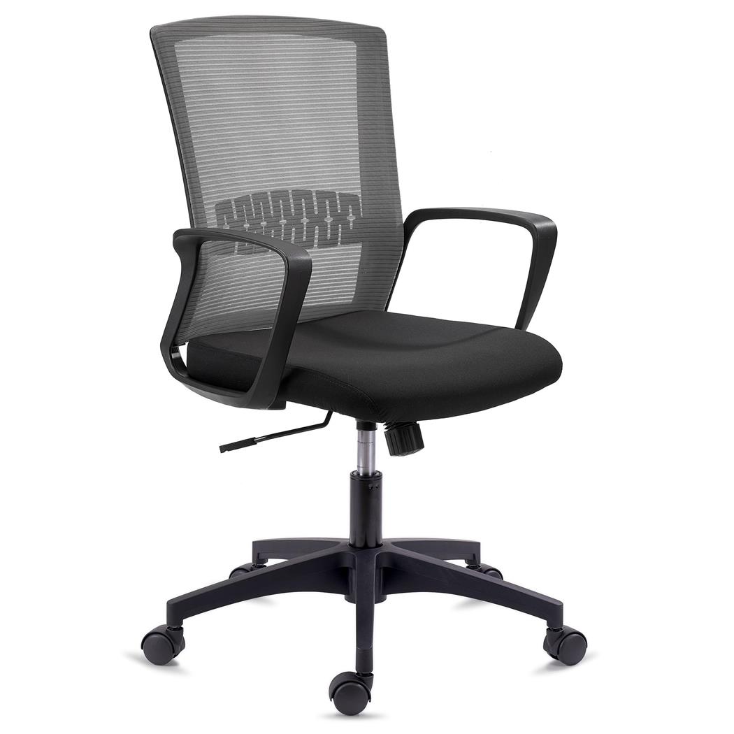 DEMO# Sedia da Ufficio IBIZA, Supporto Lombare, Basculante, Tessuto Grigio