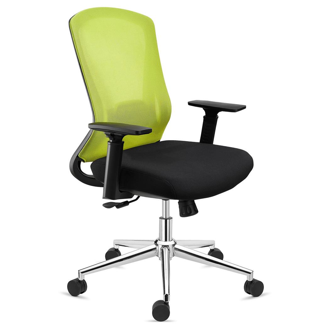 DEMO# Sedia Ergonomica RIVER, Design Moderno, Rete e Tessuto, Verde