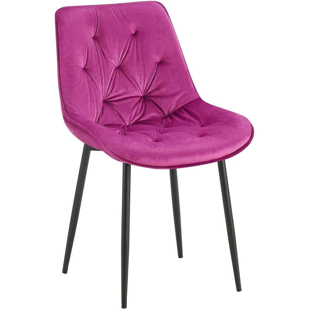 Sedia Ospiti GRACE, Confortevole, Design Moderno, Struttura in Metallo, Velluto Viola